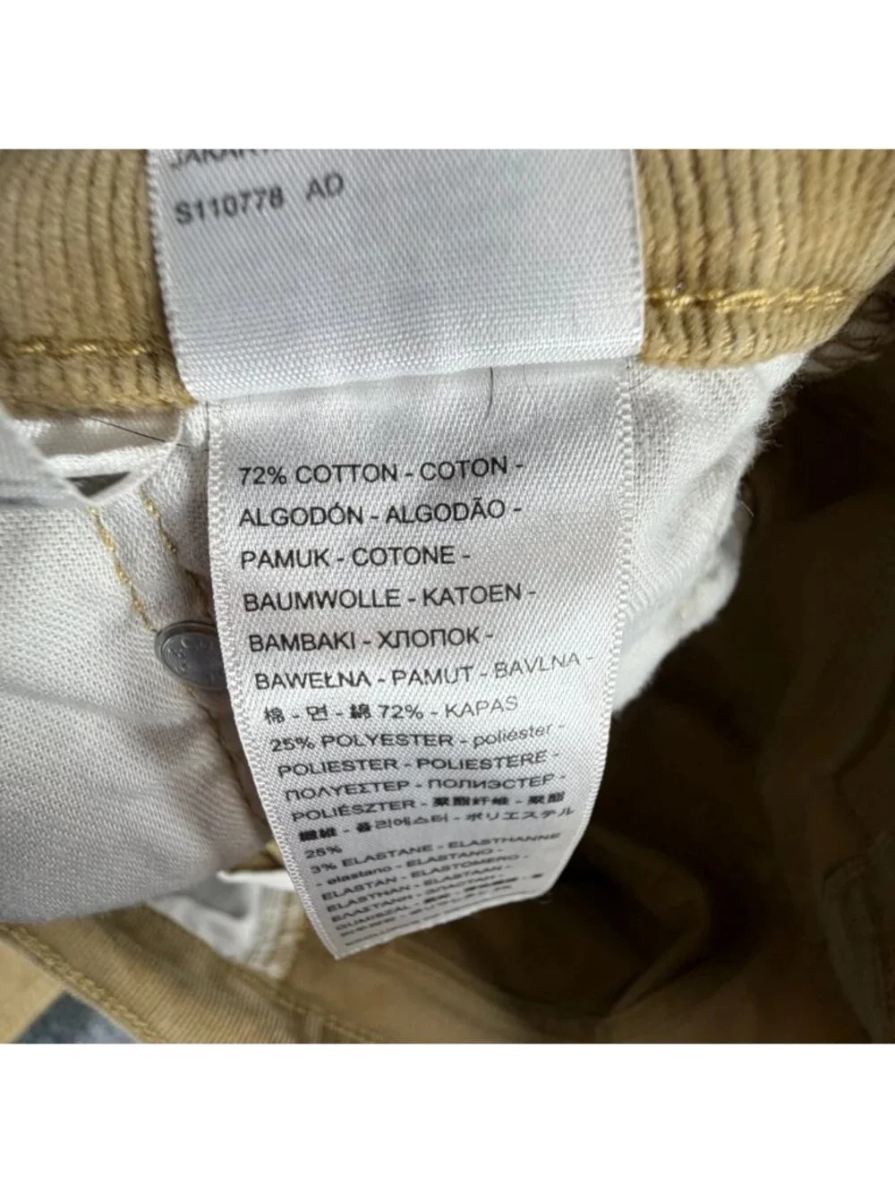 Vintage Levi's 541 Athletic Taper Corduroy Pants Mens 30x30 Tan Stretch Low Rise